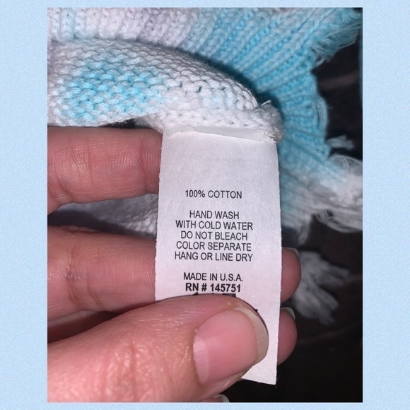 Tie Dyed V-Neck Sweater with Frayed Hem - Picture 8 of 8